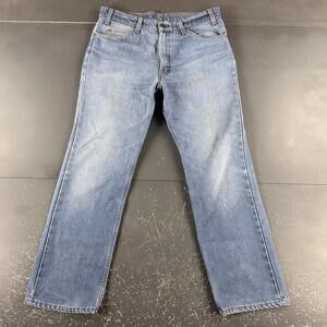 VTG Levis 505 Jeans Mens 36x30 Blue Orange Tab 80's Straight Light Wash Faded
